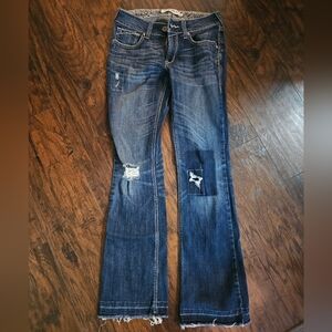 Ariat Women's Dark Blue Distressed Boot Cut Jeans